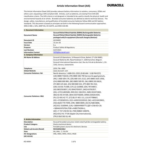 Batterie ricaricabili Duracell Precaricata Stilo 2500 mAh AA conf. da 4 - DU75